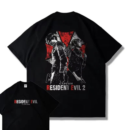 Game PS5 Resident Evil 4 Remastered Short Sleeve T-shirt Men's and Women's Loose Clothes Leon Printed Harajuku Y2k Top