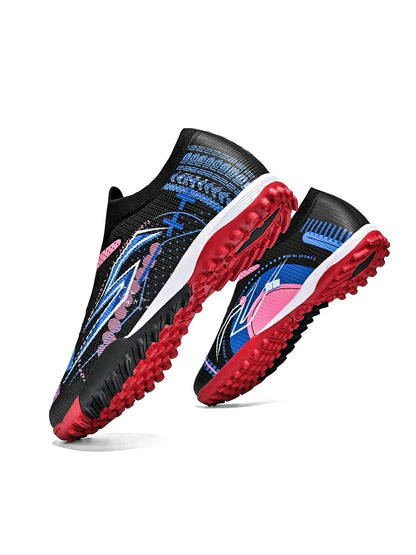 TF Soccer Cleats Men Women Kids PU Synthetic Upper Rubber Outsole Wear-resistant Non-slip Training Shoes