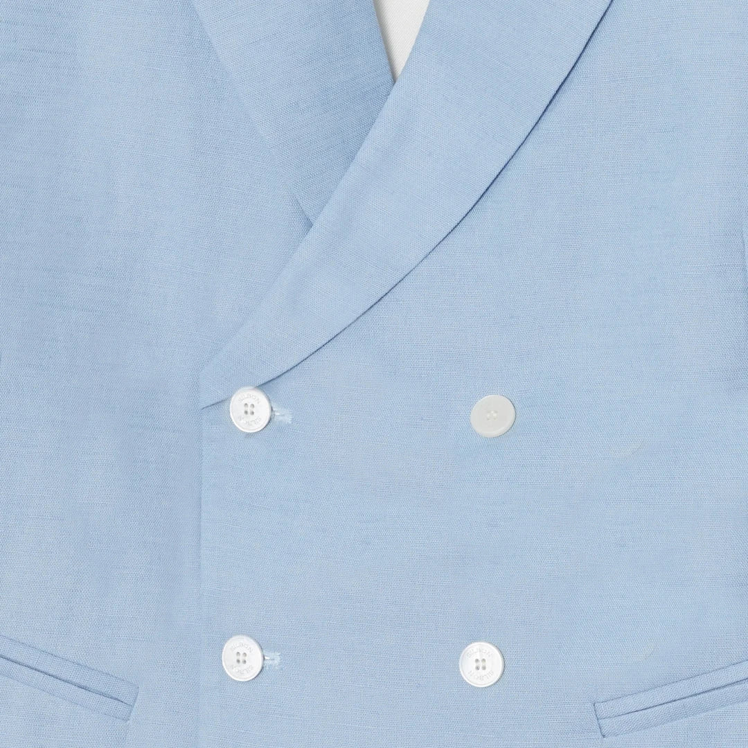 Men Vest Sky Blue Double Breasted Solid Waistcoat For Wedding Banquet Business Party Work Office Casual Daily Men Suit Vest
