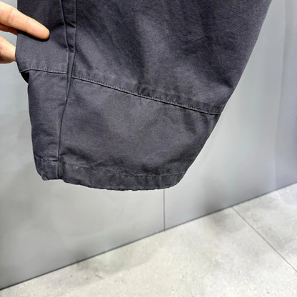 Mens Cargo Pants American Trendy Solid Black Cotton Heavyweight Wide Leg Loose Straight Streetwear Casual High Quality Pants