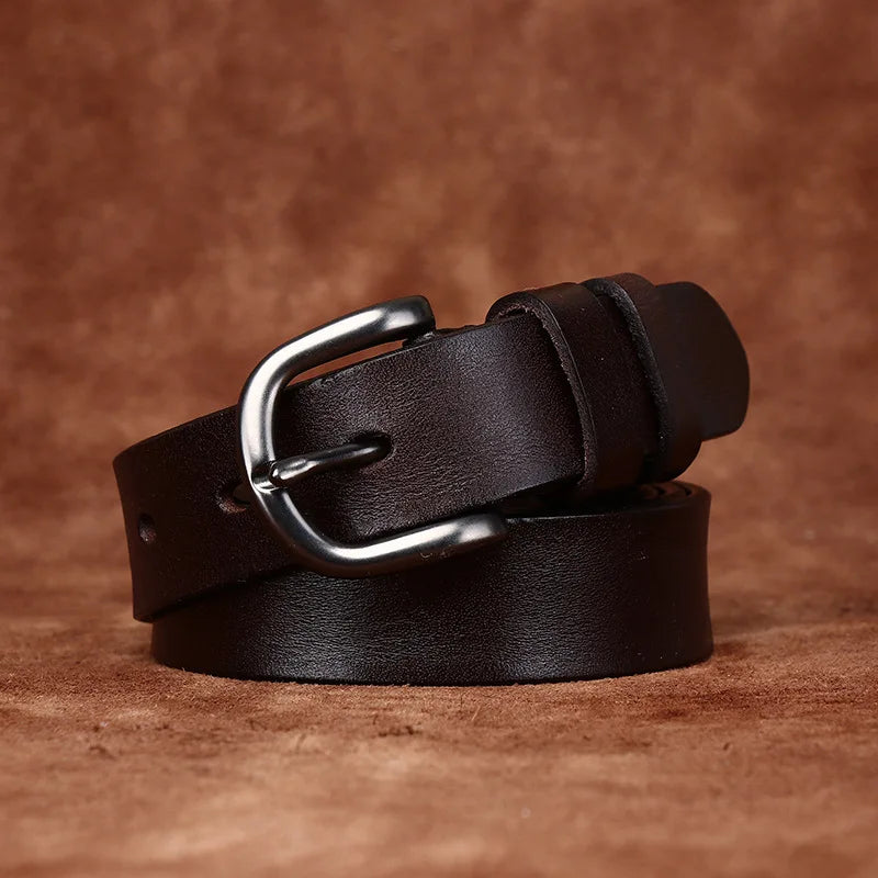 2.8CM Pure Cowhide Genuine Leather for Men's Women High Quality Jeans Needle Buckle Belts Cowboy Fashion Designer Matching Belt