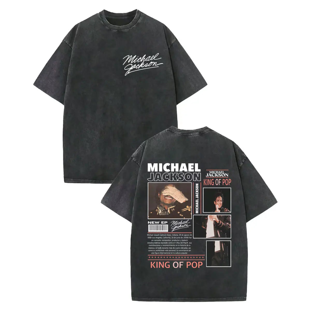 Vintage Washed Michael Jackson Graphic T Shirts Men Women Harajuku Rock Clothing T-shirts Fashion Casual Short Sleeve T-shirt