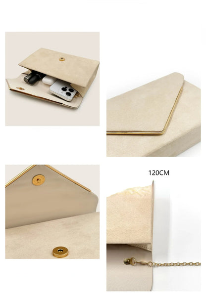Velvet Envelope Bags Women Evening Wallets High Quality Clutches Banquet Dresses Clutch Over Shoulder Bags with Chain Handbags