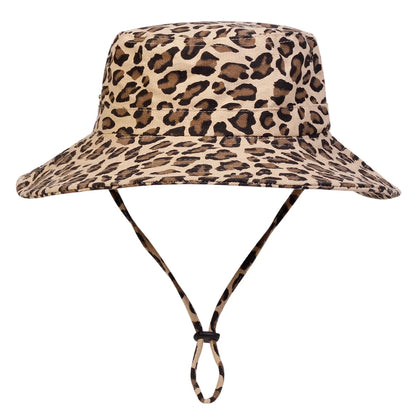 Men Leopard Print Big Brim Bucket Hats Fishermen Caps Outdoor Casual Cap Men Sunscreen Hat Adventure Hat