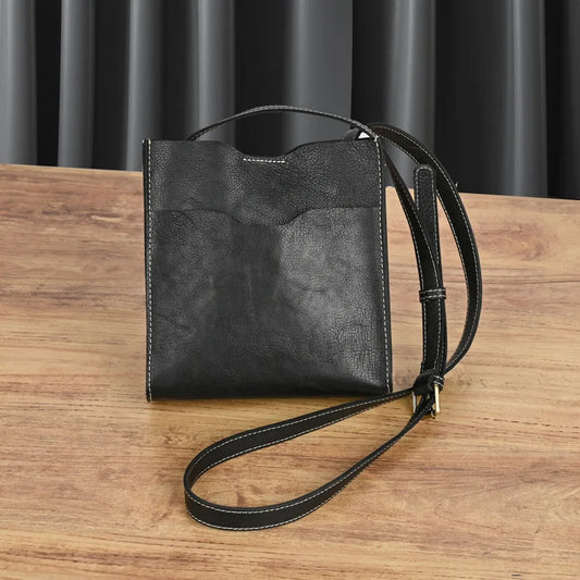 Simple Solid Color Genuine Leather Women Bag 2026 New Natural Soft Cowhide Vintage Versatile Shoulder & Crossbody Bags