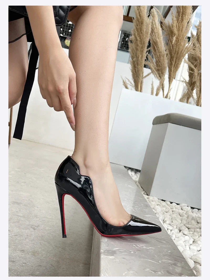 European And American Nightclubs Dressing Dance High Heels Women's Thin Heels Black Bed Pointed Toe French Single Shoes Women