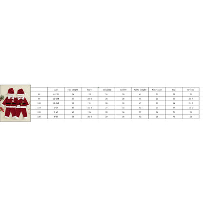Christmas Infant Baby Girl Boy Velvet Clothes Toddler Long Sleeve Lapel Button Down Tops Elastic Waist Pants Santa Costume Set