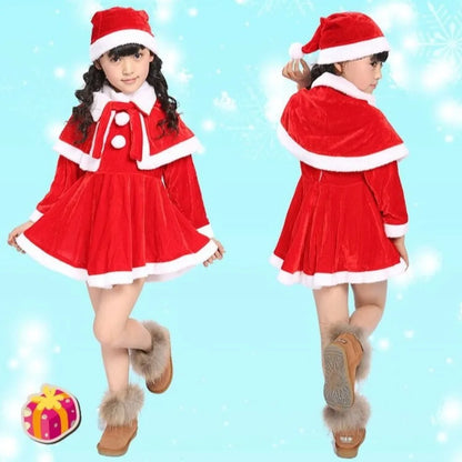 New Year Children Christmas Clothes Santa Claus Red Outfits Cosplay Costume Set Warm Classic Xmas Suit Wear Boys Girls Toddler