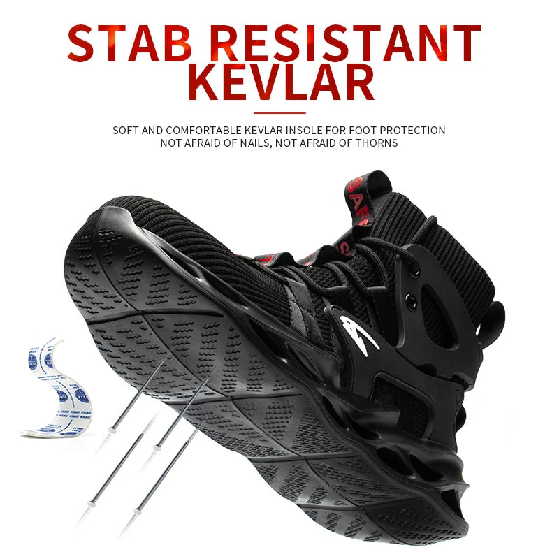 Construction Work Shoes Slip Resistant Lightweight Breathable Sneakers for Men Protection Safety Shoes Work Hiker Boots