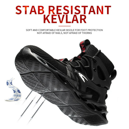 Construction Work Shoes Slip Resistant Lightweight Breathable Sneakers for Men Protection Safety Shoes Work Hiker Boots