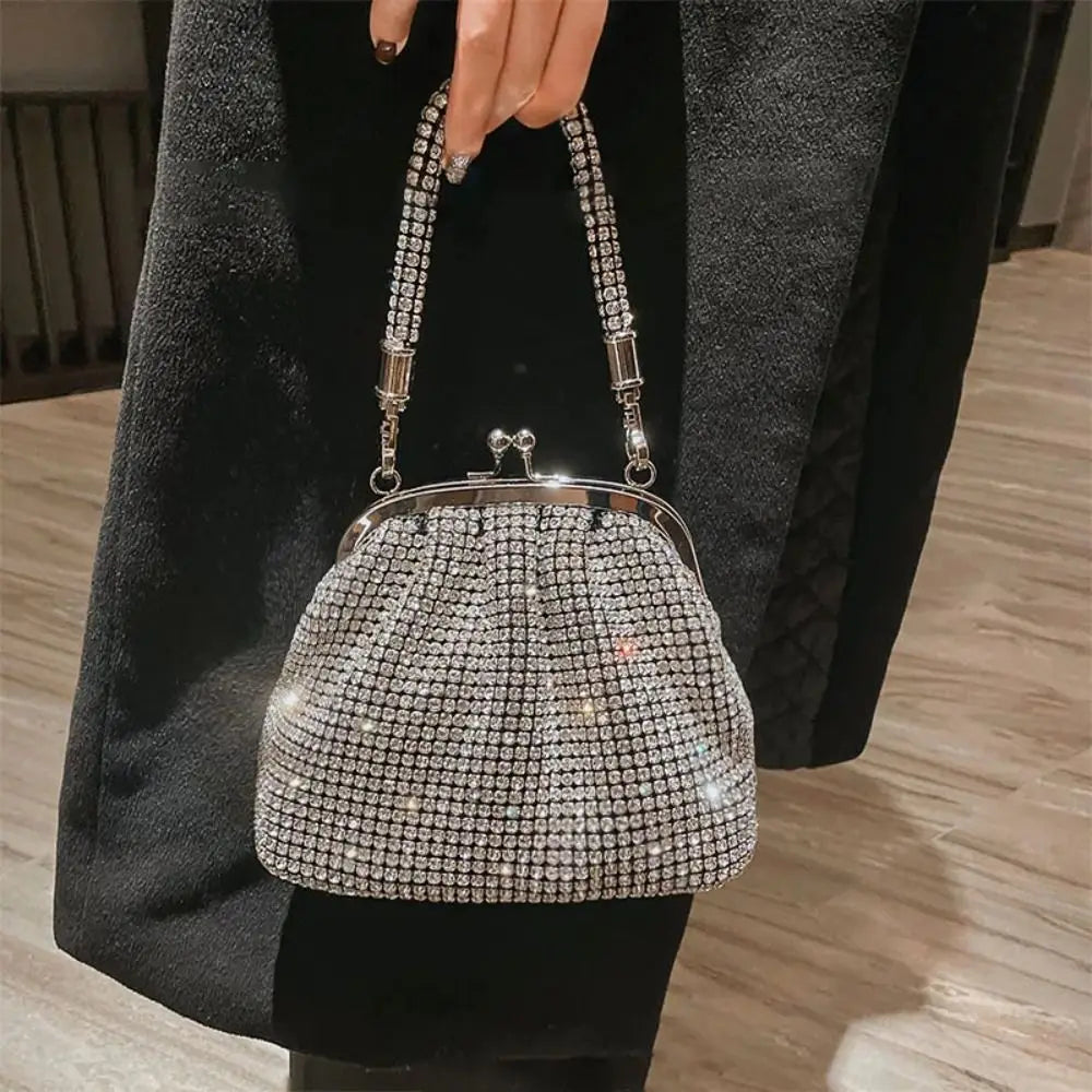 Fashion Rhinestones Evening Bag Portable Clutch Bag Casual Mini Purse Crystal Handbags Party for Women