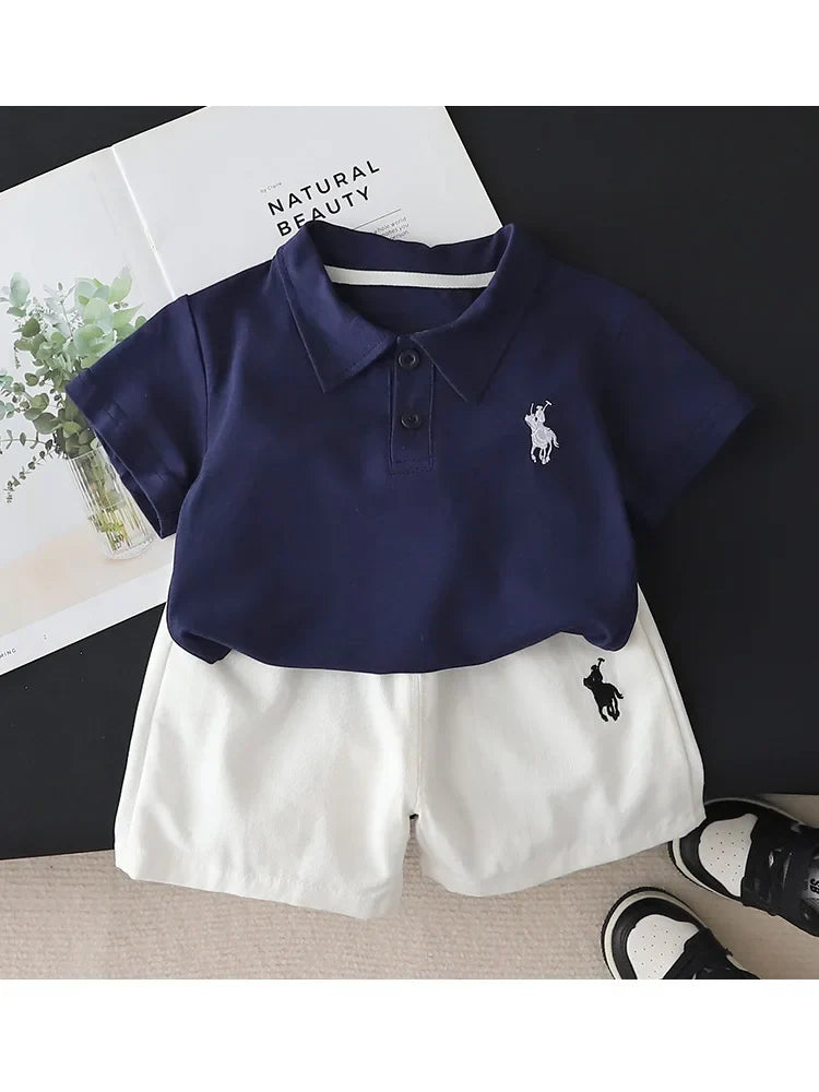 New Summer Fashion Baby Boys Clothes Suit Children Classic Polo T-Shirt Shorts 2Pcs/Set Toddler Clothing Costume Kids Tracksuits