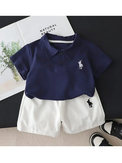 New Summer Fashion Baby Boys Clothes Suit Children Classic Polo T-Shirt Shorts 2Pcs/Set Toddler Clothing Costume Kids Tracksuits