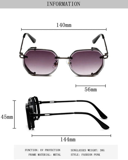 Punk Sunglasses For Men Vintage Steampunk Sunglasses Women Trendy Luxe Square Fashion Glasses Dropshipping Gafas De Sol Hombre