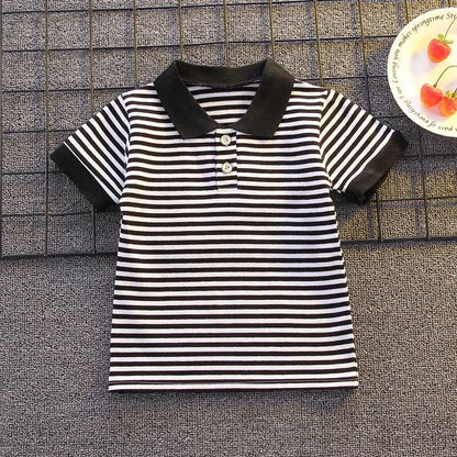 Summer Clothes for Children Baby Boys Girls Striped T-Shirt And Shorts 2pcs Set Toddler Fashion Tracksuit