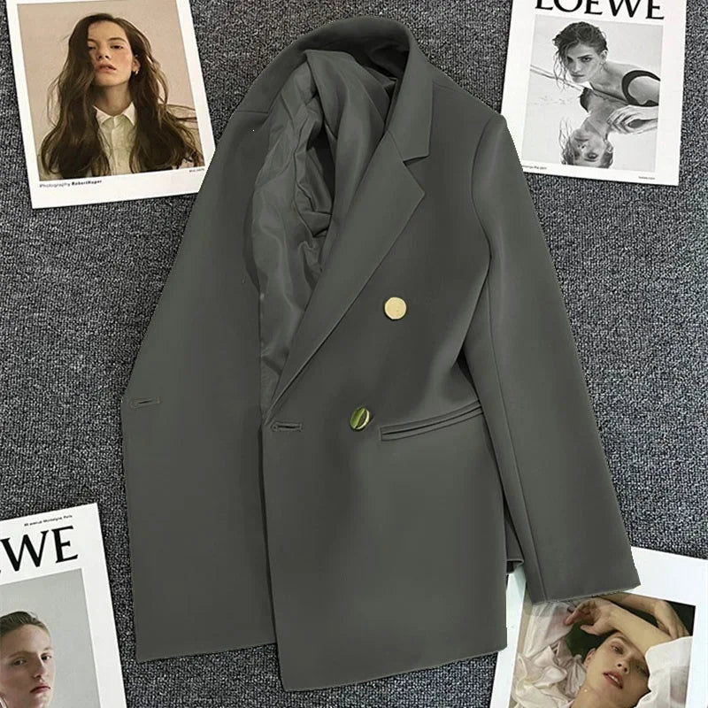 Casual Plaid Women's Suit Jacket Spring Autumn New Style Large Size Street Style Top Quality Polyester Commute Style Fashionable