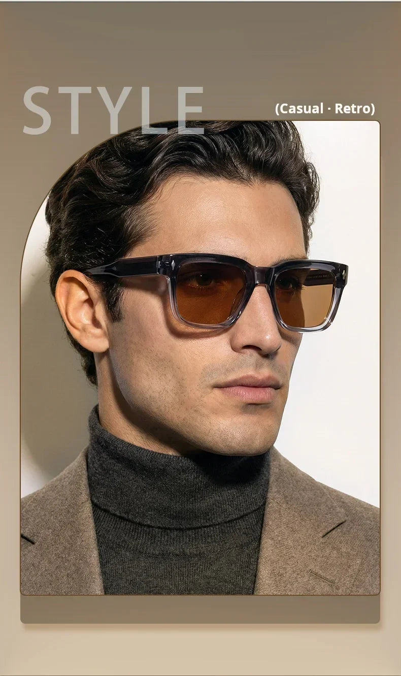 New Retro Square Polarized Men and Women Sunglasses Fashion Trend Big Size Driving Travel UV Protective Glasses