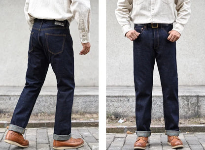 Mens Jeans Rainbow Sanforized Selvedge Denim Jeans Man Python Skin Labels Regular Fit 14 Oz
