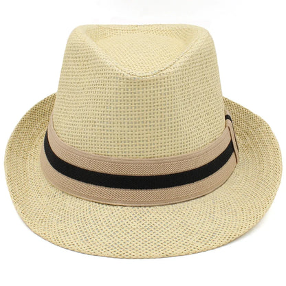 2 Sizes Parent-child Men Women Kids Boy Straw Fedora Hats Summer Trilby Sunhat Classical Jazz Caps Sombrero Beach Outdoor Travel