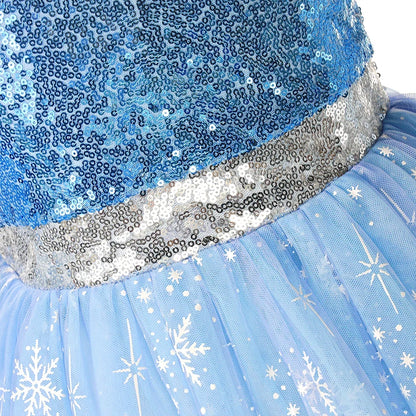 Elsa Girl Dresses Princess Costume Children's Sequin Fantasy Children's Cosplay Queen Clothes Halloween Carnival Party Dresses