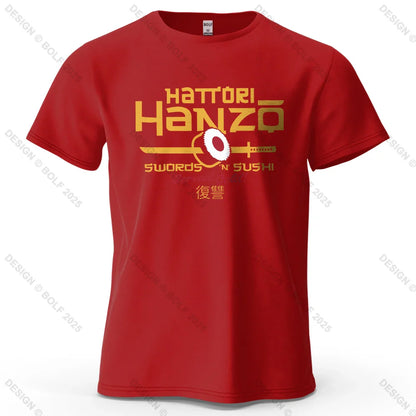 Hattori Hanzo Printed Men's T-Shirt 100% Cotton Oversized Anime Fashion Graphic Tees for Women Tops Streetwear Cultural Apparel