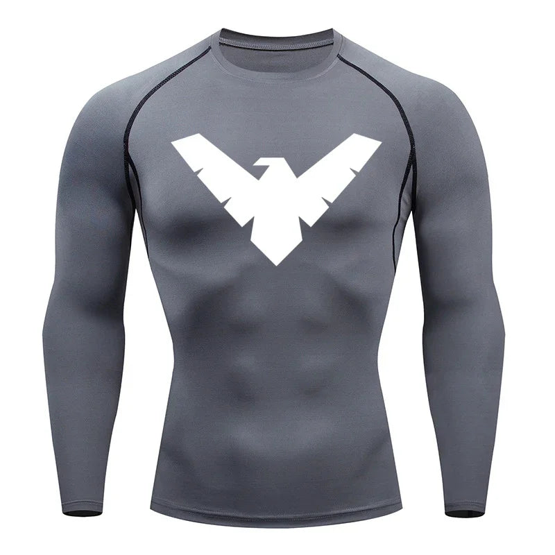 Summer Short Sleeve Compression Shirt Men Sports Top Running T Shirt Quick Dry Gym Workout Clothing Sun Protection Long Sleeve