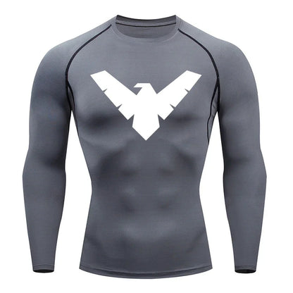 Summer Short Sleeve Compression Shirt Men Sports Top Running T Shirt Quick Dry Gym Workout Clothing Sun Protection Long Sleeve
