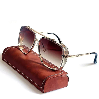 Vintage Steampunk Sunglasses Men Punk Oversized  Sunglasses Women Trendy Retro Square Gafas De Sol Hombre Lunette Soleil Femme