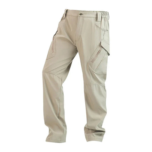 Men's Slim Fit Casual Pants Spring Summer Multiple Pockets Micro Elasticity for Travel Camping Hiking Fishing