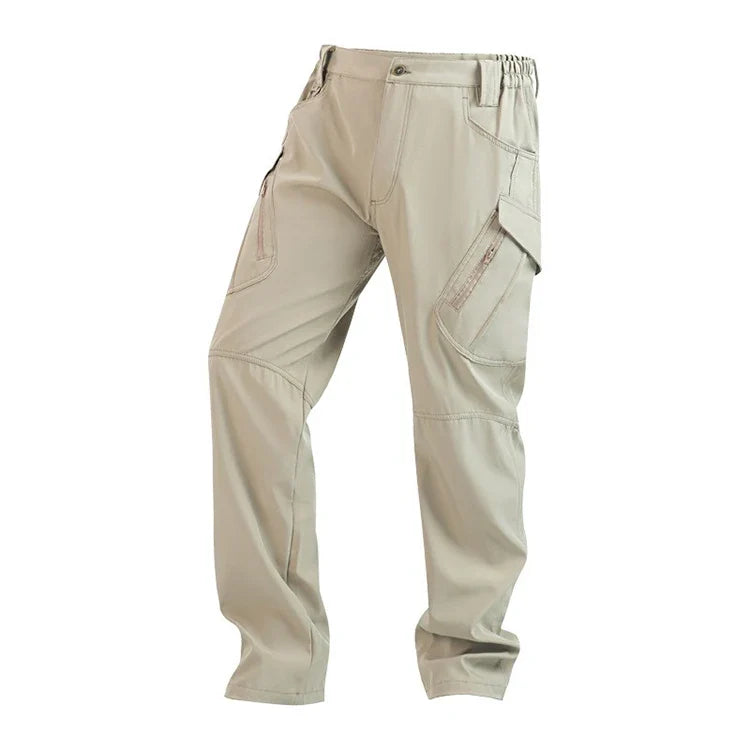 Men's Tactical Cargo Pants Military Style Joggers with Multiple Pockets Outdoor Elastic Waist for Spring Autumn Hiking Camping
