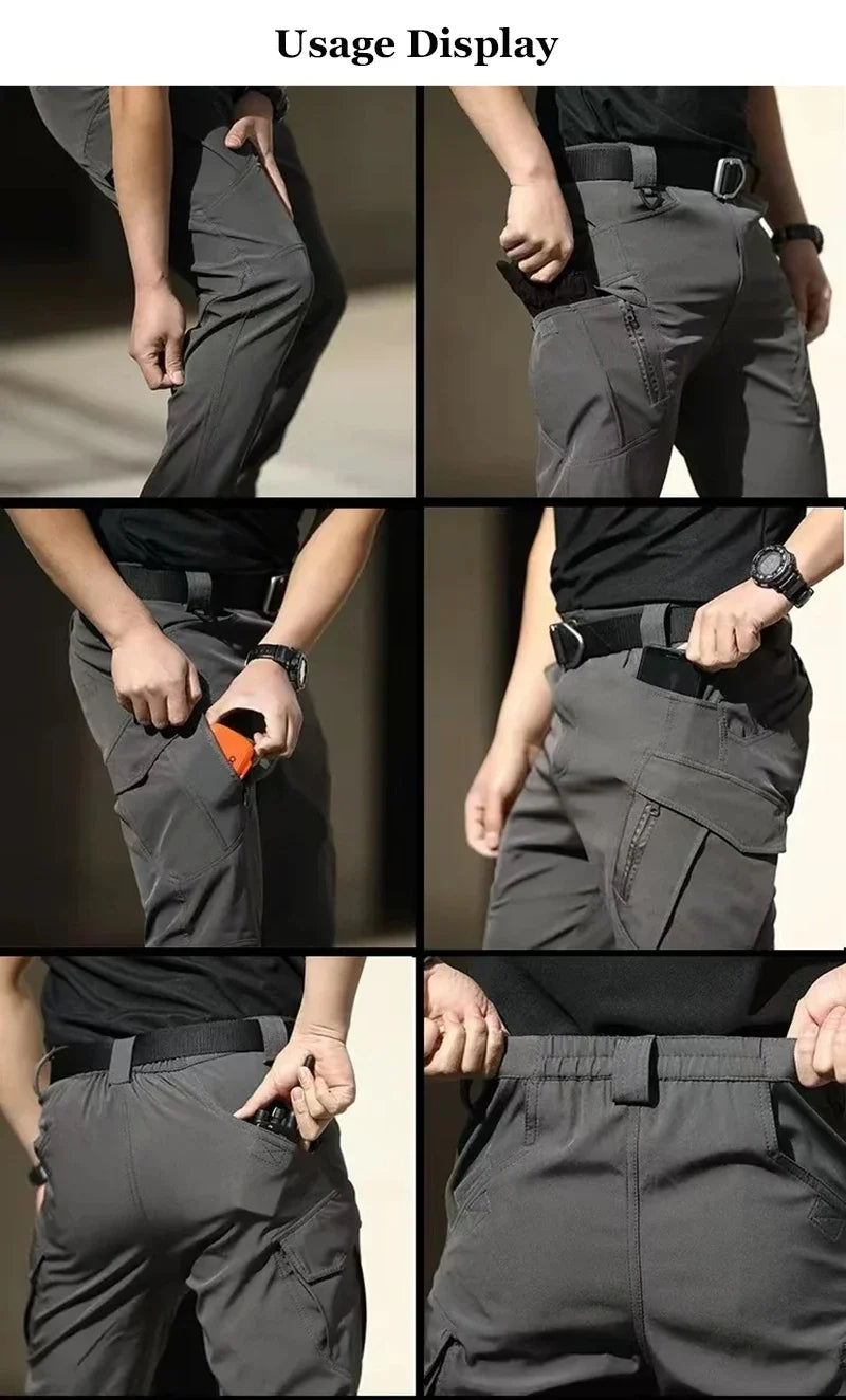 Men's Tactical Pants Elastic Cargo Trousers Casual New Autumn Waterproof Outdoor Hiking Multi-pocket Wear-resistant Cargo Pant