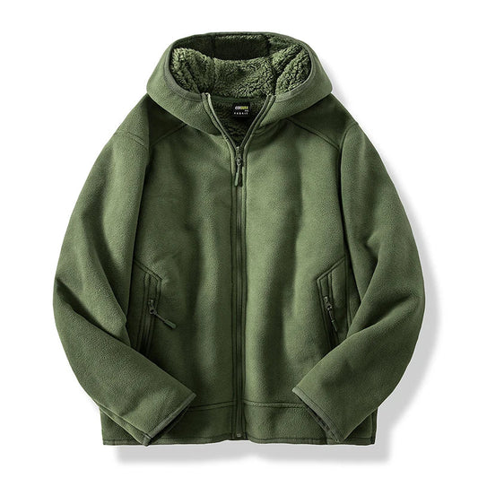 2024 Autumn/Winter New Men's Fleece Jacket With Thickened And Plush Youth Hoodie Jacket Casual Fashion Jacket Cotton Jacket