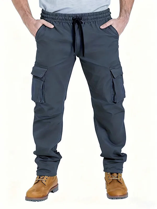 2024 Amazon Summer New Men's Work Pants European and American Independent Station Drawstring Multi Pocket Casual Pants