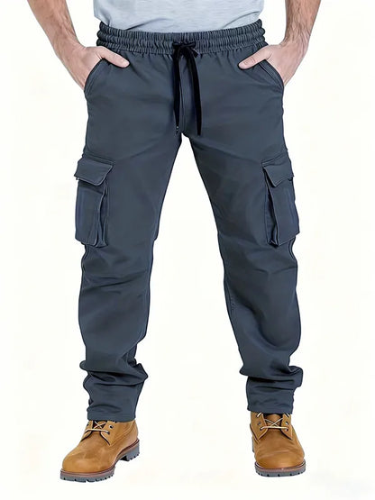 2024 Amazon Summer New Men's Work Pants European and American Independent Station Drawstring Multi Pocket Casual Pants