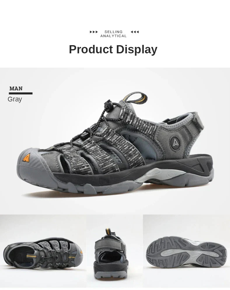Summer Outdoor Sandals for Men Breathable Hiking Shoes Water Beach Mens Sandals Camping Climbing Aqua Sneaker