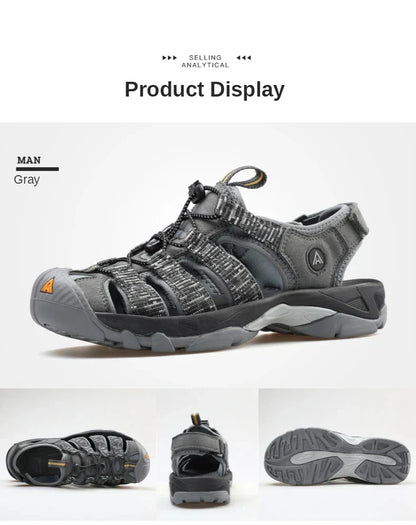 Summer Outdoor Sandals for Men Breathable Hiking Shoes Water Beach Mens Sandals Camping Climbing Aqua Sneaker HT-710445A