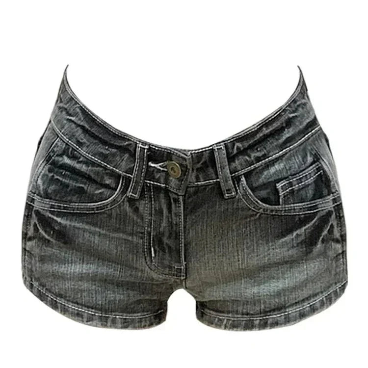 Women's Jeans Shorts Y2K Grunge Vintage Streetwear Beach Jorts Clothes 2000s Denim Hot Pants Japanese 2025 Summer