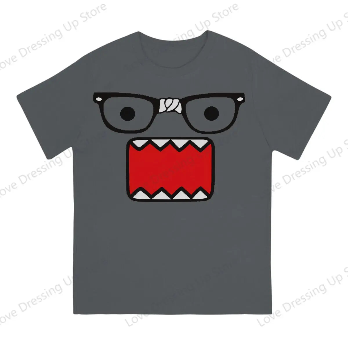 Domo Kun Print Funny Short Sleeved T-shirt Men Women Versatile  Couple Tops