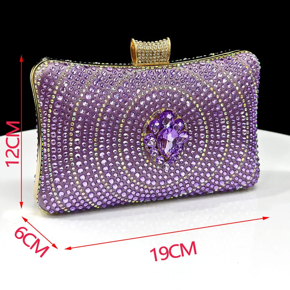 Blue Color Rhinestone Comfortable high heel shoe And Bag Fashion Style Pointed-Toe Shoes For Women Or Commuting Shoes