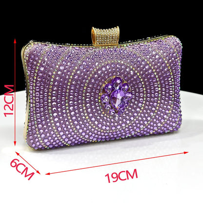 Blue Color Rhinestone Comfortable high heel shoe And Bag Fashion Style Pointed-Toe Shoes For Women Or Commuting Shoes