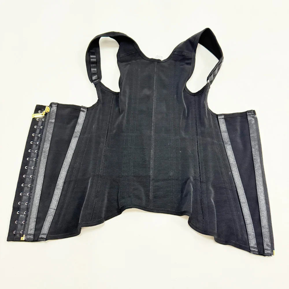 Fajas Body Shaper Shapewear Women Vest Tops Double Compression Waist Trainer Corset Adjustable Zipper and Hook-eyes