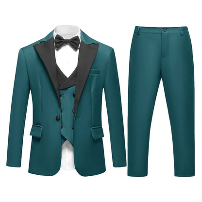 New Arrival Aqua Boys Suits 4 Pieces Graduation Ceremony Classic Slim Fit Tuxedo Stage Performance Wear Fast Delivery Suit Set
