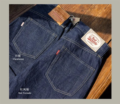 WWII Model Wide Straight Jeans One Wash 14oz Selvedge Denim