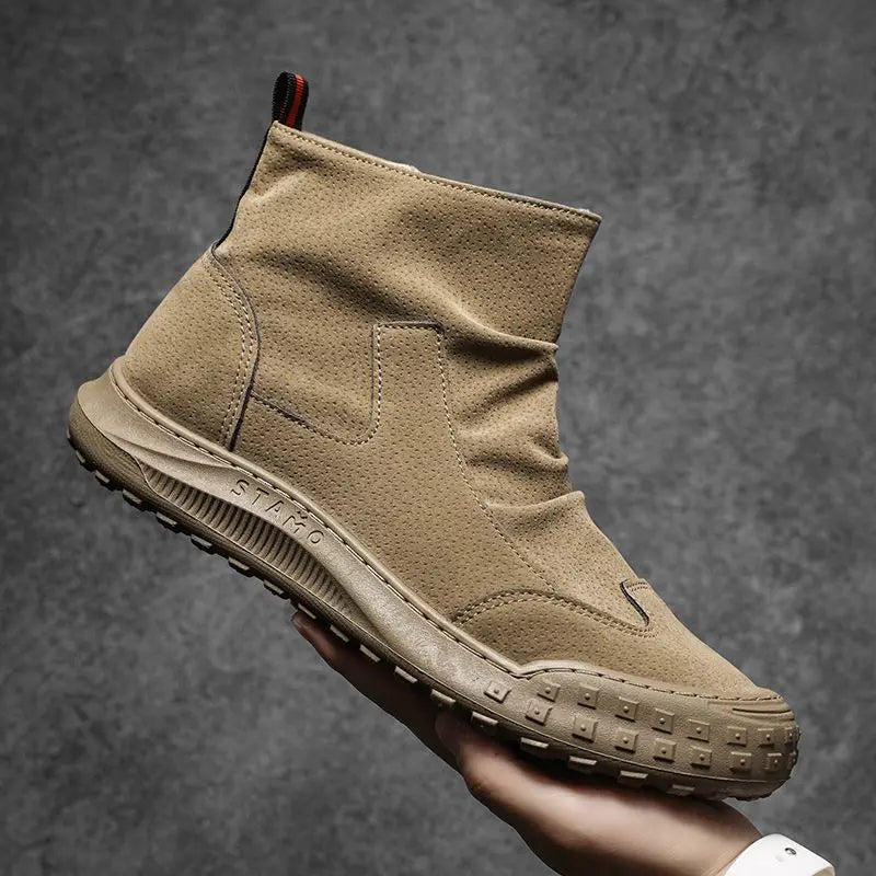 New Male Shoes Spring Autumn Men's Boots High Cut Footwear Quality Offers Cheap Original Deals Y2k Size 45 Designer Classic Sale