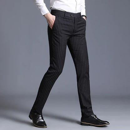 Autumn New Men's Suit Pants, Asian Sizes Office Trousers, Available in Blue, Red, Gray, and Black.