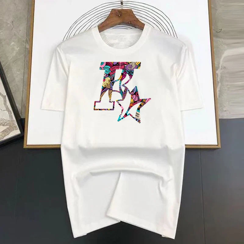 Men's and Women's New Star K Top Basic Cotton T-shirt Summer round neck fashionable casual short sleeves
