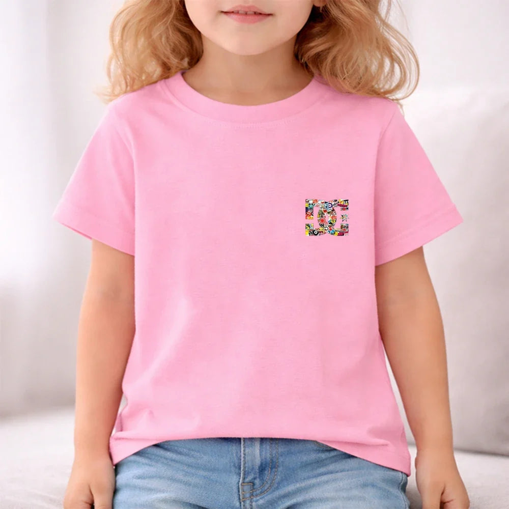 Children T-shirt+Shorts 2P Summer Clothing Fashion Print Boy Girl Toddler 3-12Yrs Sports Short-Sleeved Casual Fashion Set
