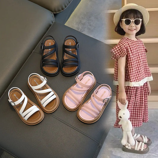 New Cute and Versatile Girls' Sandals with Exposed Toes/Children's Summer Shoes3311