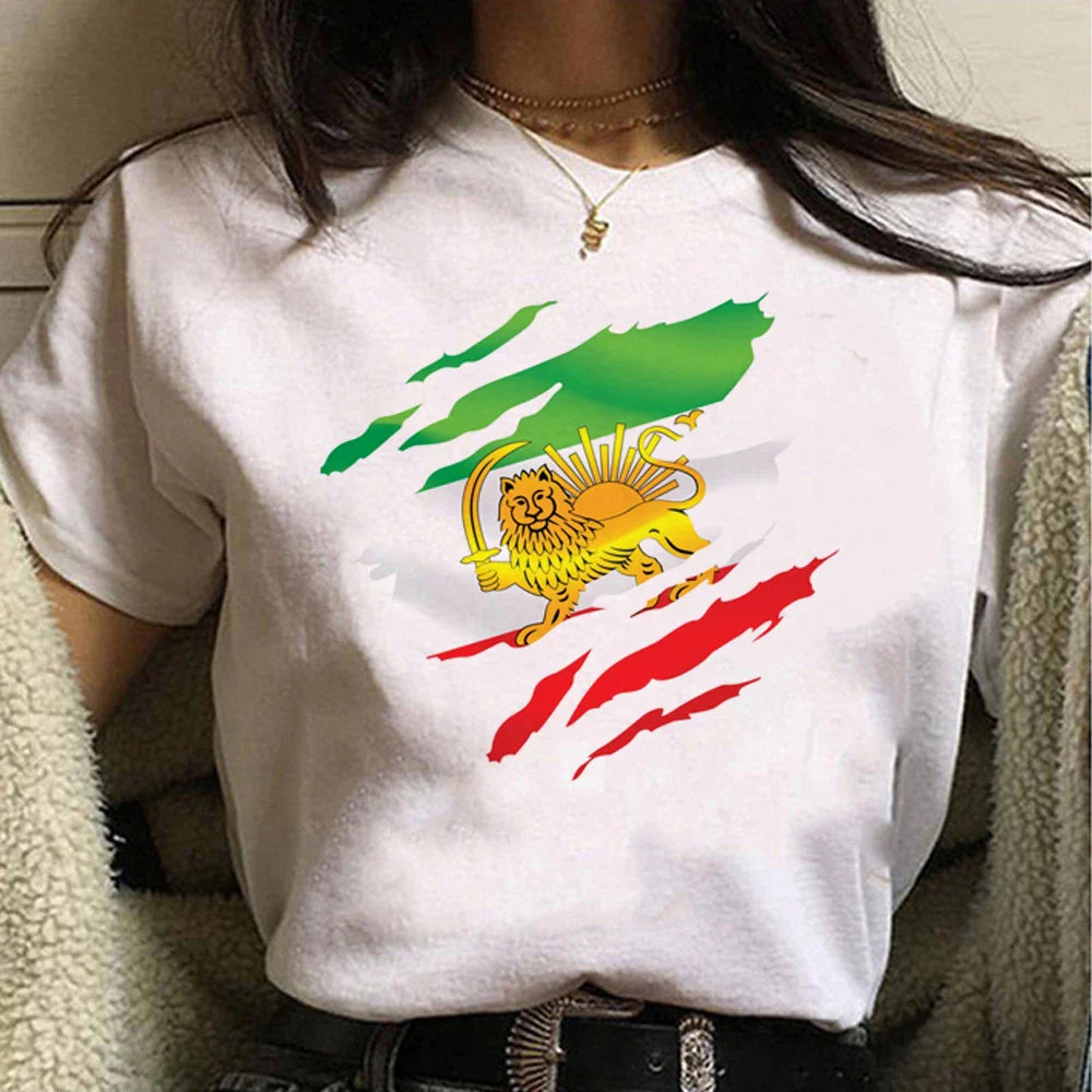 Iran tshirt women designer t shirt girl Japanese streetwear manga clothes