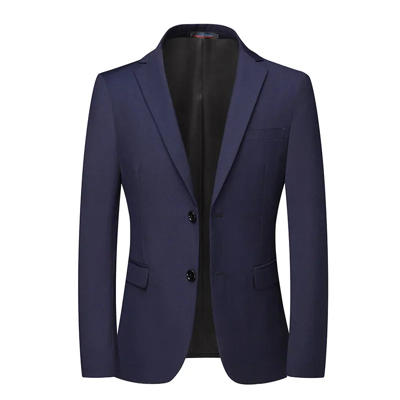 2026 Blazer New Men's Fashion Business Solid Color British Style Professional Work Groom Wedding Dress Best Man Blazer Jacket